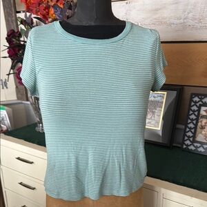 American Eagle Outfitters Green Fitted Peplum T-shirt